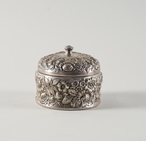 A STERLING BOX AND COVER
