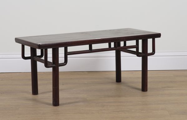 A CHINESE HARDWOOD RECTANGULAR LOW TABLE