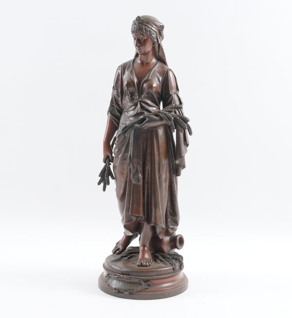 EUTROPE BOURET (FRENCH, 1833-1906): A FRENCH BRONZE FIGURE OF CERES