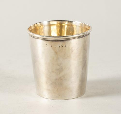 A GEORGE III SILVER BEAKER