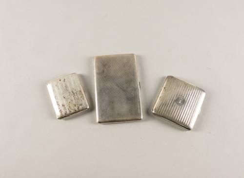 THREE SILVER CIGARETTE CASES