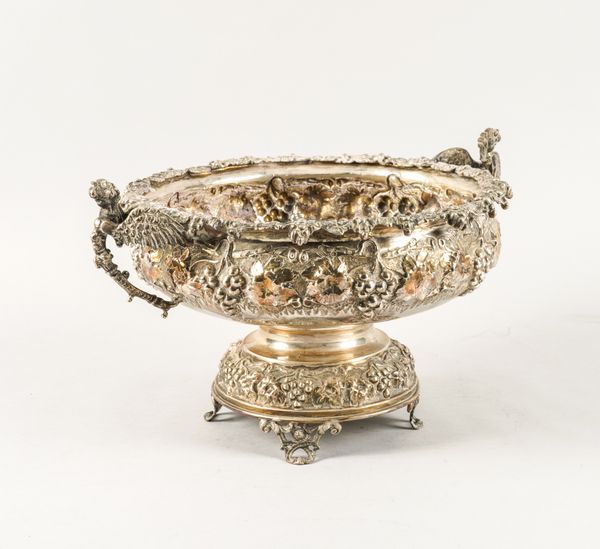 A CONTINENTAL TWIN HANDLED CENTREPIECE FRUIT BOWL