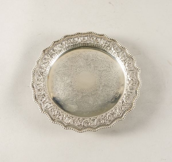 A LATE VICTORIAN SILVER SALVER