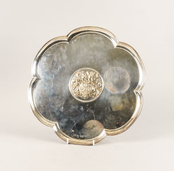 A SILVER SHAPED HEXAGONAL SALVER