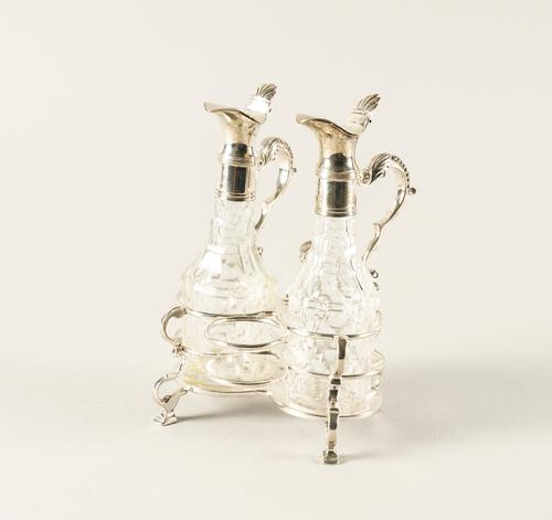 A SILVER CRUET STAND