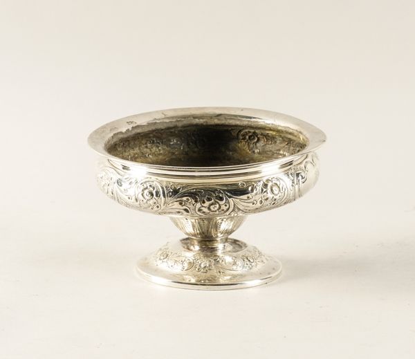 A SILVER PEDESTAL BOWL