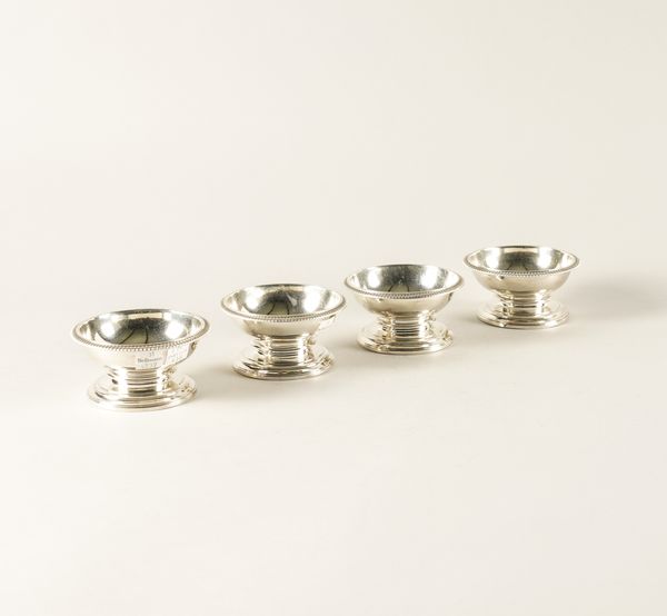 FOUR SIMILAR GEORGE III SILVER SALTS (4)