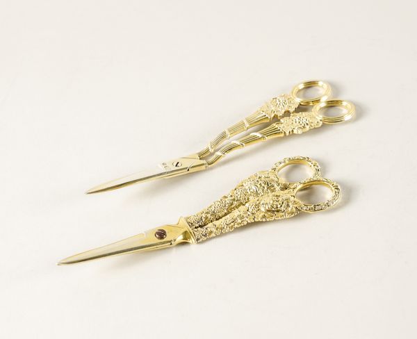 TWO PAIRS OF GILT GRAPE SCISSORS (2)