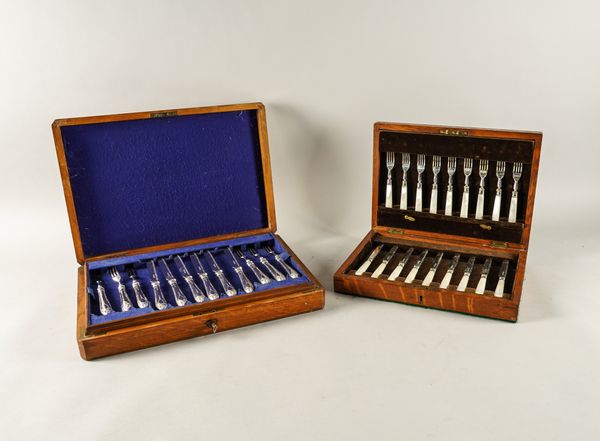 TWO CASED SETS OF FLATWARE