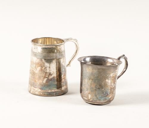 TWO SILVER MUGS (2)