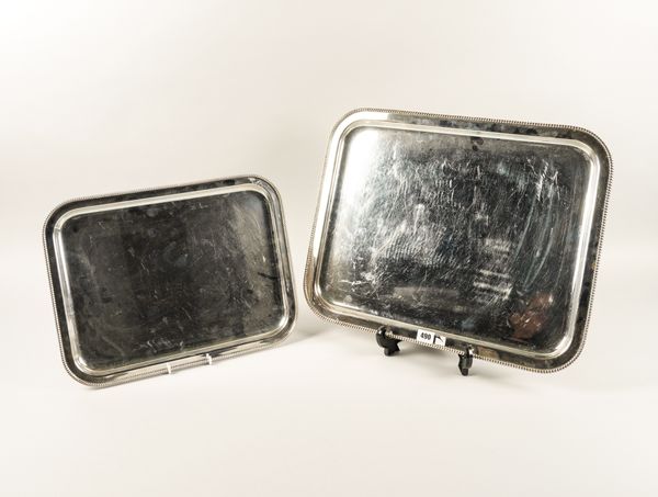 TWO LAMBIDIS PLATED RECTANGULAR TRAYS (2)