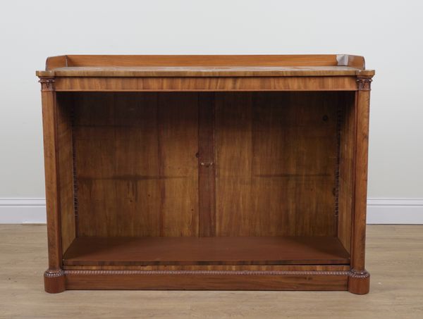 AN 19TH CENTURY MAHOGANY FLOOR STANDING OPEN BOOKCASE