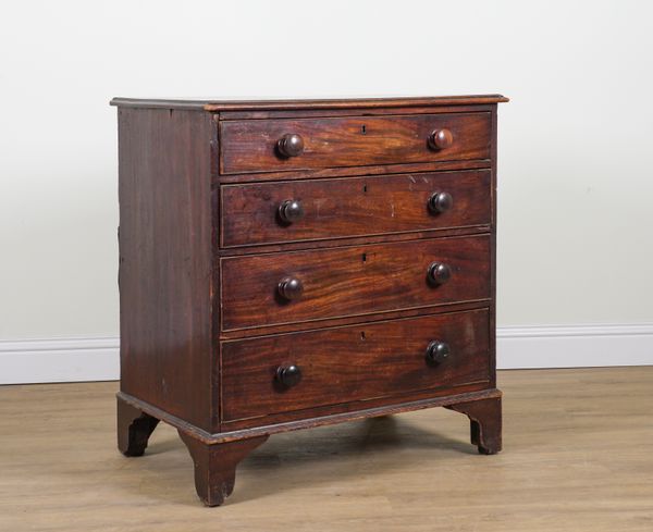 A GEORGE III MAHOGANY FOUR DRAWER CHEST