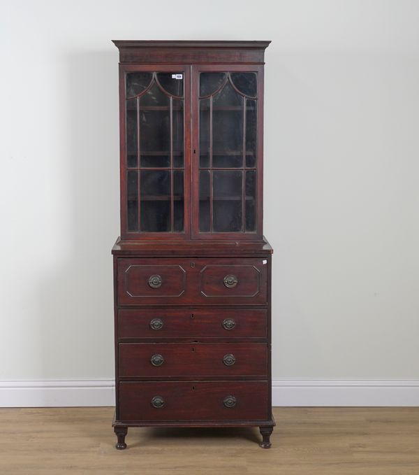 A GEORGE III MAHOGANY SECRETAIRE BOOKCASE