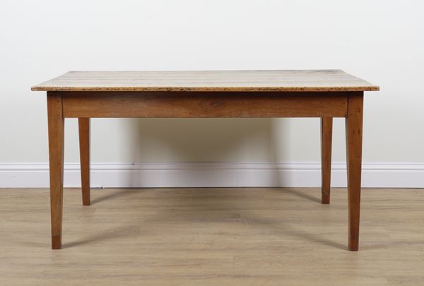 A 19TH CENTURY FRENCH FRUITWOOD FARMHOUSE KITCHEN TABLE