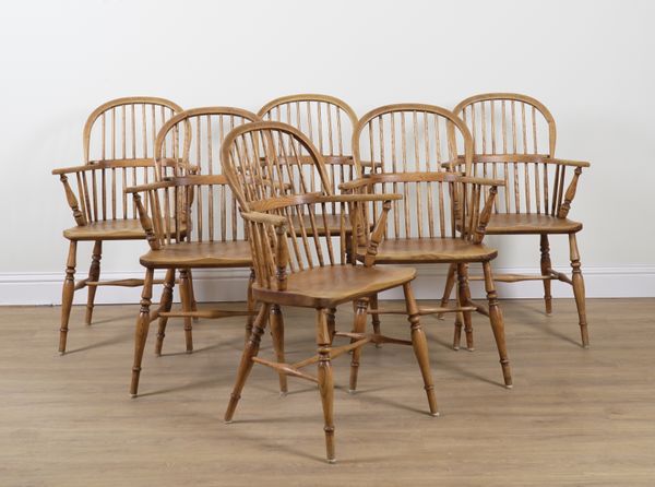 A SET OF SIX ASH AND ELM WINDSOR CHAIRS (6)