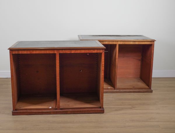 A NEAR PAIR OF 19TH CENTURY MAHOGANY TWIN SECTION FOLIO CABINETS (2)