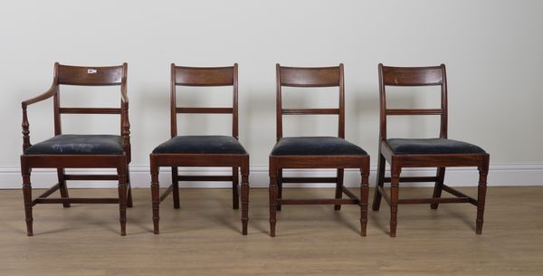 A SET OF FOUR GEORGE IV MAHOGANY DINING CHAIRS (4)