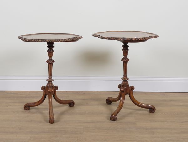 A PAIR OF LATE VICTORIAN MAHOGANY TRIPOD TABLES (2)