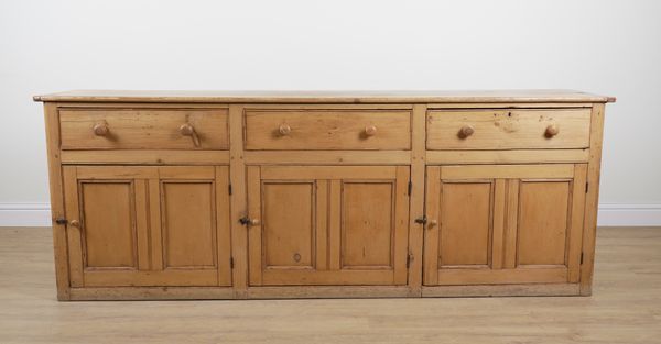 A LARGE VICTORIAN PINE DRESSER BASE