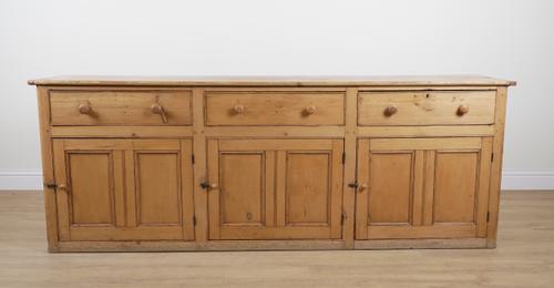 A LARGE VICTORIAN PINE DRESSER BASE