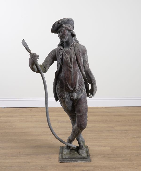 AFTER JOHN CHEERE; A LEAD FIGURE OF A STANDING 17TH CENTURY FARMER