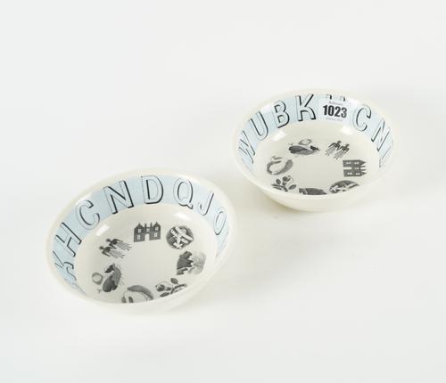 TWO WEDGWOOD EARTHENWARE `ALPHABET' NURSERY WARE BOWLS BY ERIC RAVILIOUS (2)