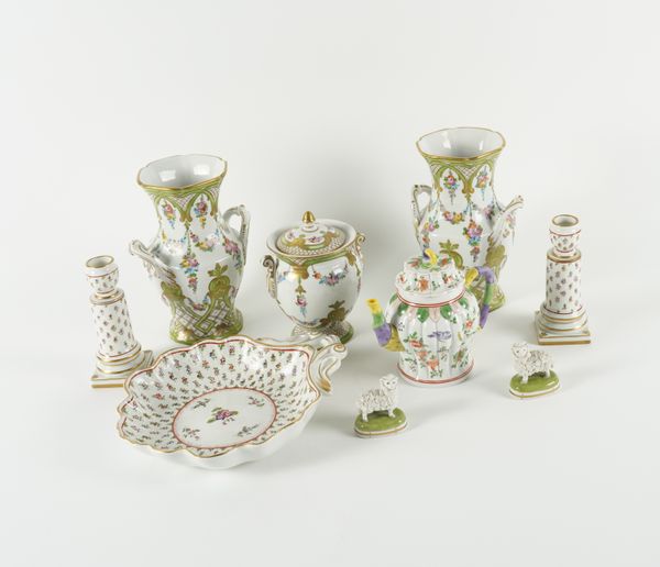 A GROUP OF DRESDEN PORCELAINS (11)