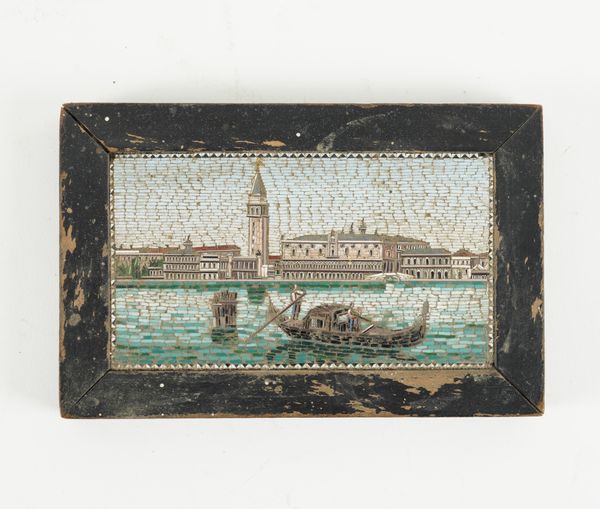 A MICROMOSAIC OF A VENETIAN CANAL SCENE