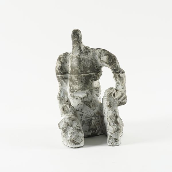 IN THE MANNER OF SIEGFRIED CHAROUX (AUSTRIA, 1896-1967): A COMPOSITION MAQUETTE OF A SEATED MAN