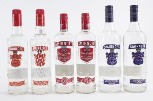 SIX BOTTLES SMIRNOFF VODKA