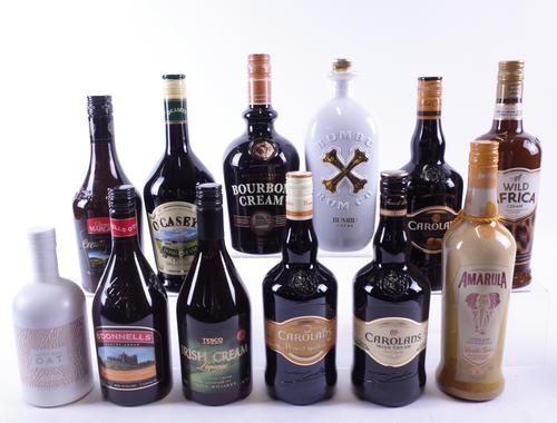 12 BOTTLES CREAM LIQUEURS