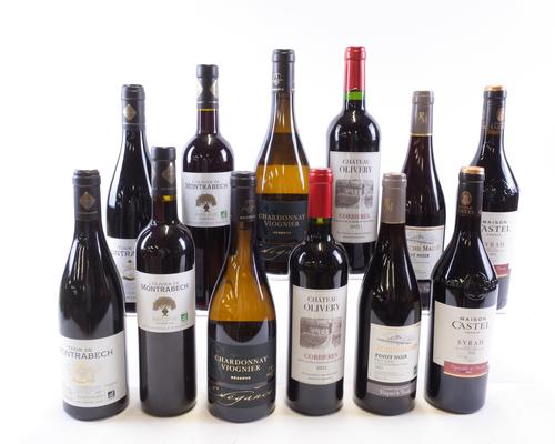 10 BOTTLES FRENCH RED AND 2 WHITE WINE