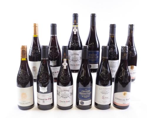 12 BOTTLES RHÔNE VALLEY RED WINE