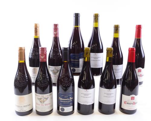 12 BOTTLES RHÔNE VALLEY RED WINE