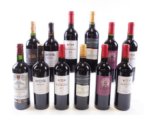 12 BOTTLES RED BORDEAUX