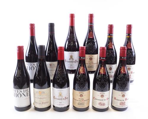 12 BOTTLES RHÔNE VALLEY RED WINE