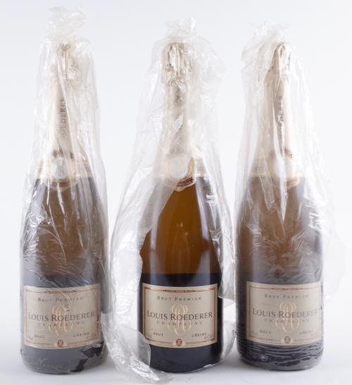 THREE BOTTLES LOUIS ROEDERER, BRUT PREMIER NV
