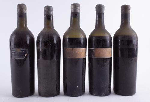 FIVE BOTTLES OF RED BORDEAUX