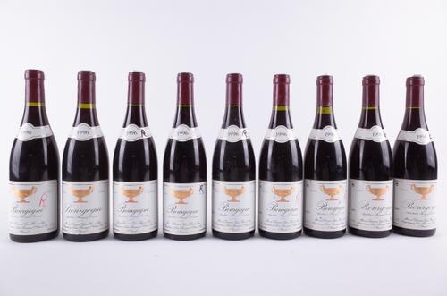 NINE BOTTLES BOURGOGNE ROUGE, DOMAINE GROS FRÈRE ET SOEUR 1996