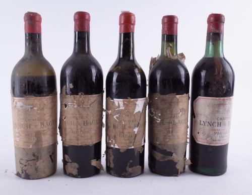FIVE BOTTLES CHÂTEAU LYNCH-BAGES, 5ÈME CRU CLASSÉ, PAUILLAC 1947