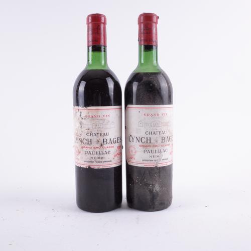 TWO BOTTLES CHÂTEAU LYNCH-BAGES, 5ÈME CRU CLASSÉ, PAUILLAC 1973