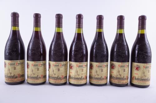 SEVEN BOTTLES CHATEUNEUF-DU-PAPE, DOMAINE DE SAINT-PREFERT 1989