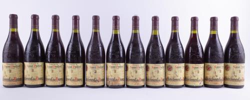 TWELVE BOTTLES CHÂTEAUNEUF-DU-PÂPE, DOMAINE SAINT PRÉFERT, 1989