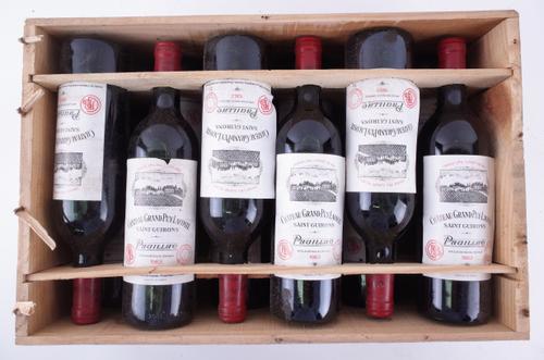 TWELVE BOTTLES OWC CHÂTEAU GRAND-PUY-LACOSTE, 3ÈME CRU CLASSÉ, PAUILLAC, CB 1983