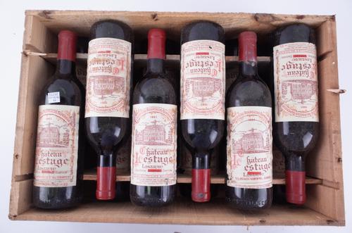 12 BOTTLES OWC CHÂTEAU LESTAGE, CRU BOURGEOIS EXCEPTIONELLE, LISTRAC-MÉDOC, CB 1961