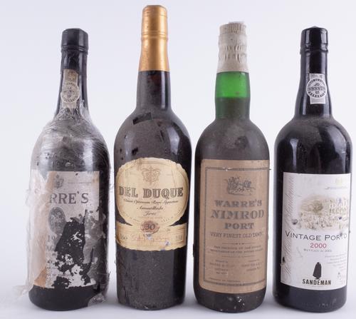 FOUR BOTTLES OF PORT AND SHERRY
