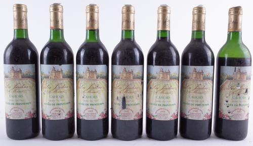 SEVEN BOTTLES LES JARDINS DE MERCUÉS, CUVÉE DE PRINTEMPS, CAHORS 1992