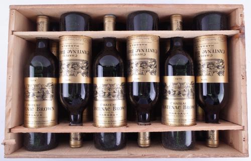 TWELVE BOTTLES OWC CHÂTEAU CANTENAC-BROWN, 3ÈME CRU CLASSÊ, MARGAUX, CB 1975