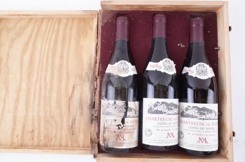 THREE BOTTLES CÔTES-DU-RHÔNE CHARTREUSE DE BONPAS (J+E CASALIS) 1989